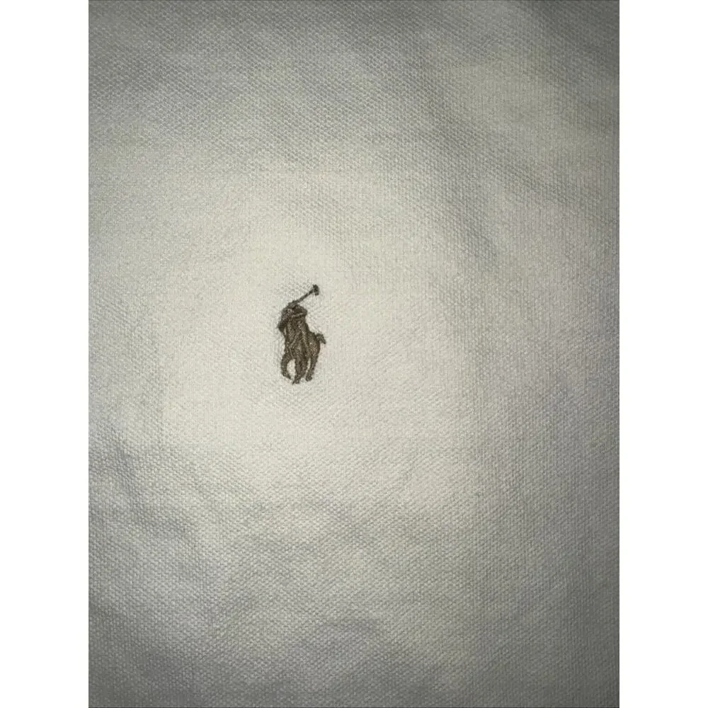 Polo Ralph Lauren Cream Polo Shirt Medium 21x25